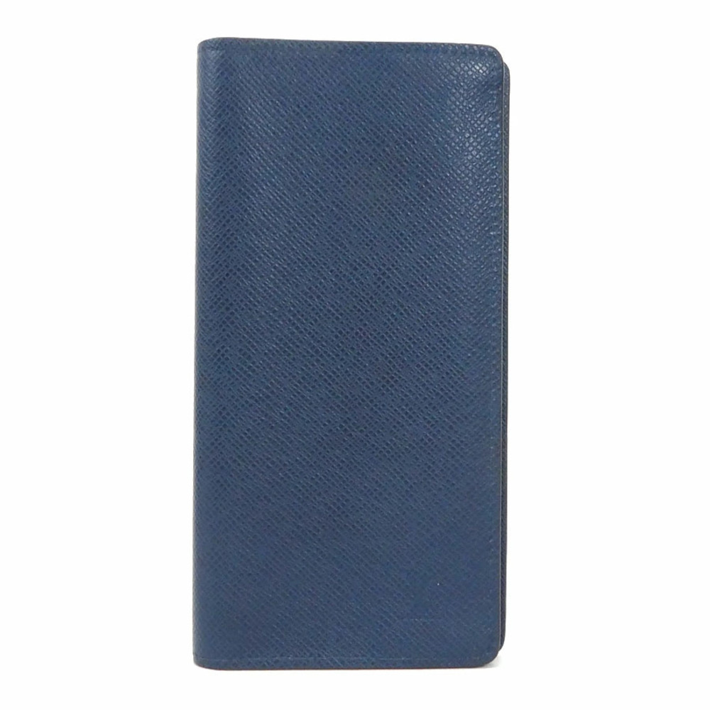 Louis Vuitton Bi fold long wallet Taiga Portefeuille Brazza Blue Marine